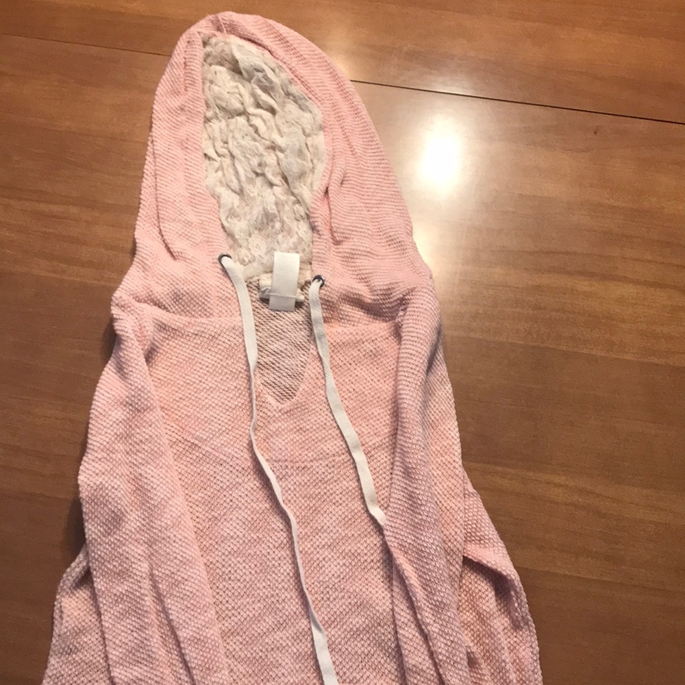 Pink drawstring sweatshirt